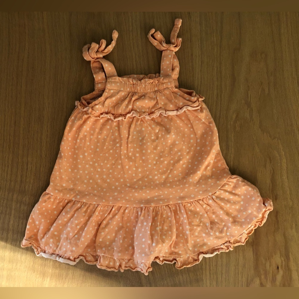 Grayson Mini|Baby girl pastel coral polka dot tiered ruffle sundress•••Cotton